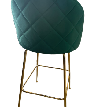 Sgabello in velluto verde 