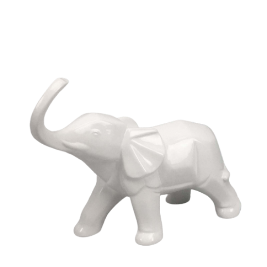 Elefantino bianco 21x19 Cm