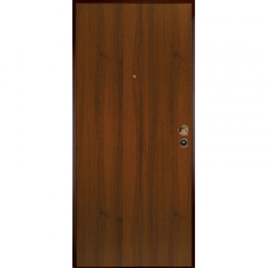 Porta blindata a cilindro europeo , noce nazionale  ( luce netta 80cm )