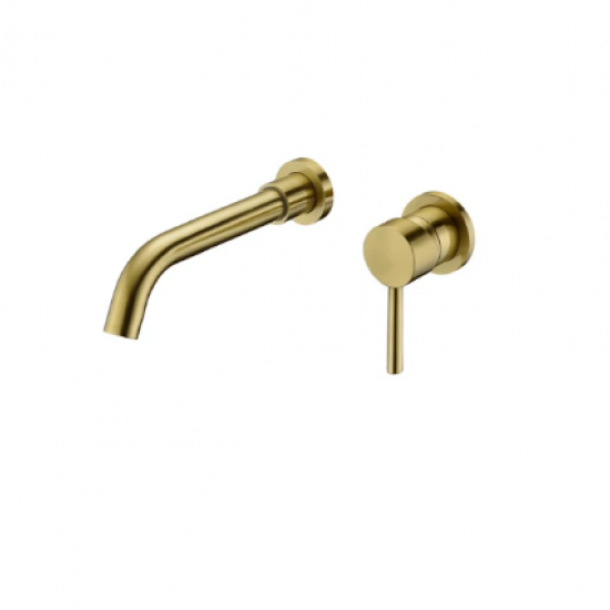 Miscelatore Lavabo A Muro Artemis Oro Spazzolato